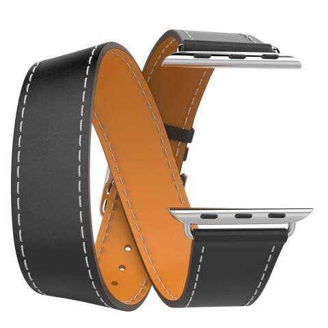 Ремешок Double Tour кожаный для Apple Watch 42/44/45mm, серый-3