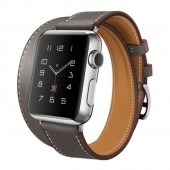 Ремешок Double Tour кожаный для Apple Watch 38/40/41mm, серый Ремешок Double Tour кожаный для Apple Watch 38/40/41mm, серый