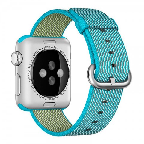 Ремешок из плетёного нейлона 38/40мм для Apple Watch, бирюзовый/серый