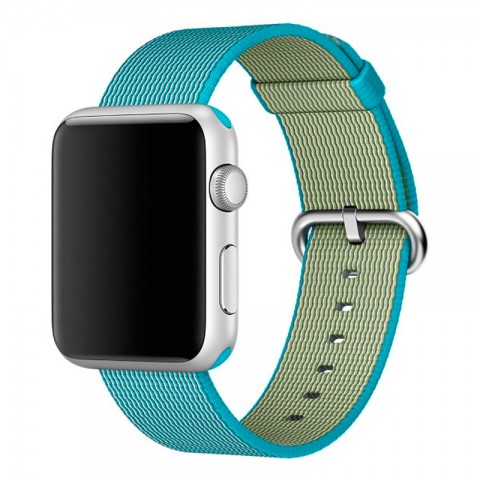 Ремешок из плетёного нейлона 38/40мм для Apple Watch, бирюзовый/серый-2