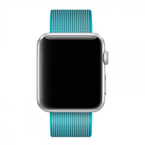 Ремешок из плетёного нейлона 38/40мм для Apple Watch, бирюзовый/серый-3