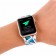 Ремешок кожаный с рисунком для Apple Watch 42/44 мм (мозайка, голубой)