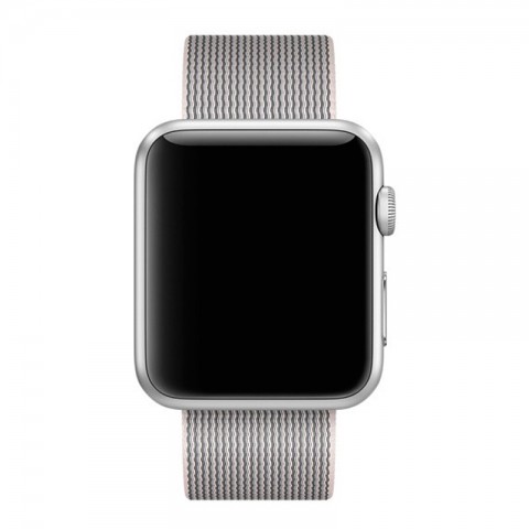 Ремешок из плетёного нейлона 42/44мм для Apple Watch, жемчужный-1