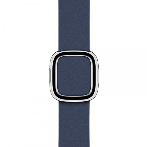 Ремешок кожаный с современной пряжкой 42/44мм для Apple Watch, размер М, синий
