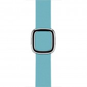 Ремешок кожаный с современной пряжкой 42/44мм для Apple Watch, размер М, голубой Ремешок кожаный с современной пряжкой 42/44мм для Apple Watch, размер М, голубой