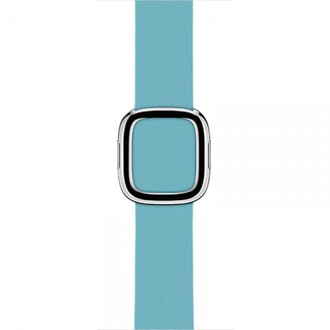 Ремешок кожаный с современной пряжкой 42/44мм для Apple Watch, размер М, голубой