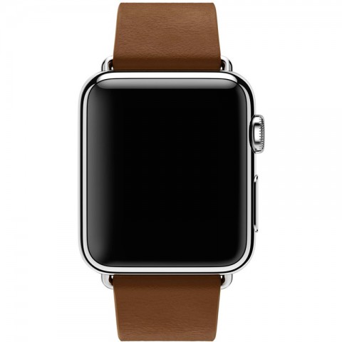 Ремешок кожаный с современной пряжкой 42/44мм для Apple Watch, размер М, коричневый-5