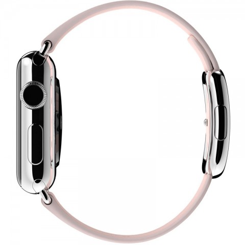 Ремешок кожаный с современной пряжкой 38/40мм для Apple Watch, размер М, розовый-3