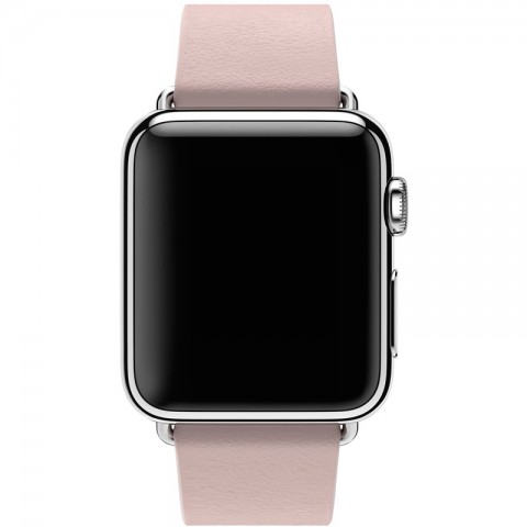 Ремешок кожаный с современной пряжкой 38/40мм для Apple Watch, размер М, розовый-1