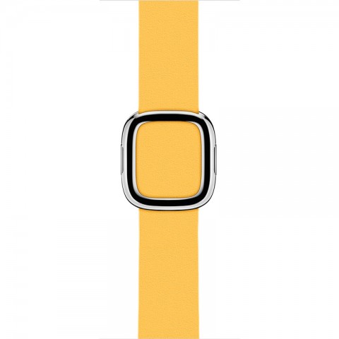 Ремешок кожаный с современной пряжкой 42/44мм для Apple Watch, размер М, желтый