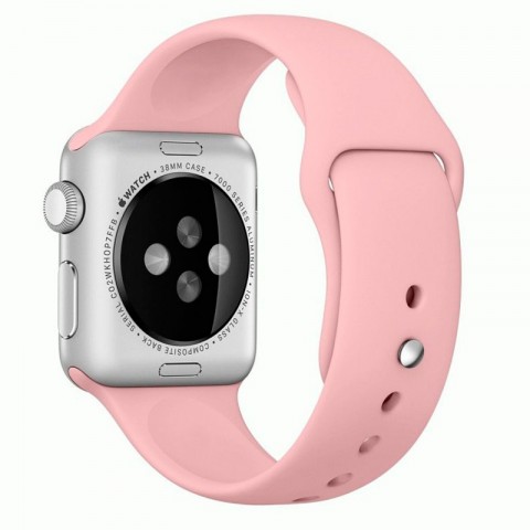Спортивный ремешок для Apple Watch 42/44mm светло-розовый-3