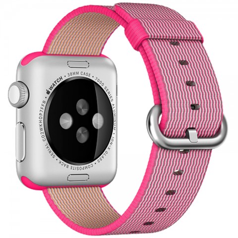 Ремешок из плетёного нейлона 42/44мм для Apple Watch, розовый