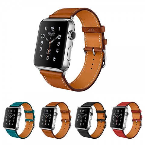 Ремешок кожаный классический для Apple Watch 38/40мм, черный-3