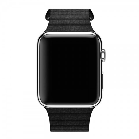 Ремешок кожаный с магнитной застежкой 42/44мм для Apple Watch, черный-1