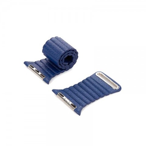 Ремешок кожаный с магнитной застежкой 42/44мм для Apple Watch, темно-синий-5