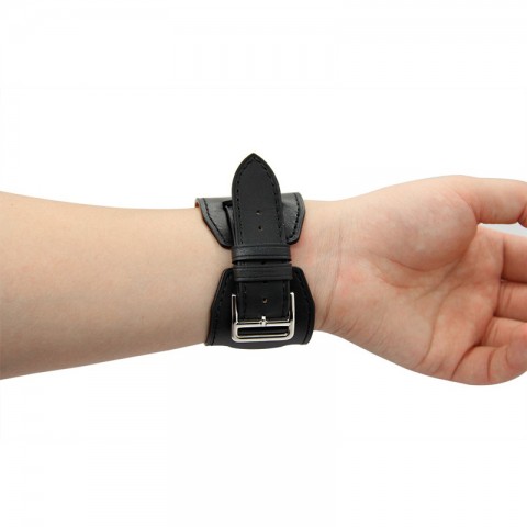 Ремешок кожаный широкий для Apple Watch 42/44мм, черный-4