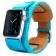 Ремешок кожаный широкий для Apple Watch 38/40мм, голубой