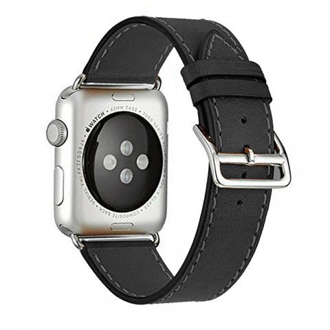 Ремешок кожаный классический для Apple Watch 38/40мм, черный