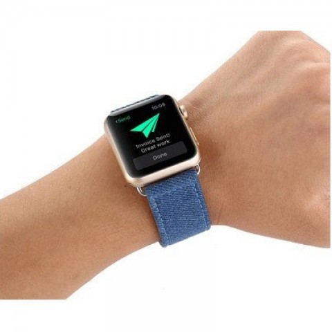 Ремешок джинсовый для Apple Watch 42/44мм, синий-2