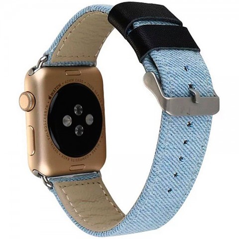 Ремешок джинсовый для Apple Watch 42/44мм, голубой