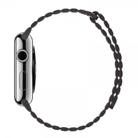 Ремешок кожаный с магнитной застежкой 42/44мм для Apple Watch, черный-4