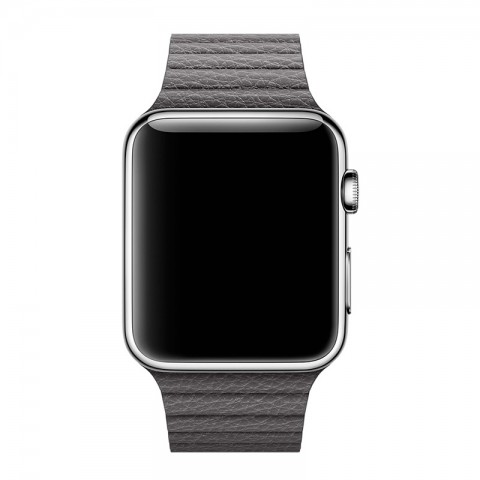 Ремешок кожаный с магнитной застежкой 42/44мм для Apple Watch, темно-серый-2