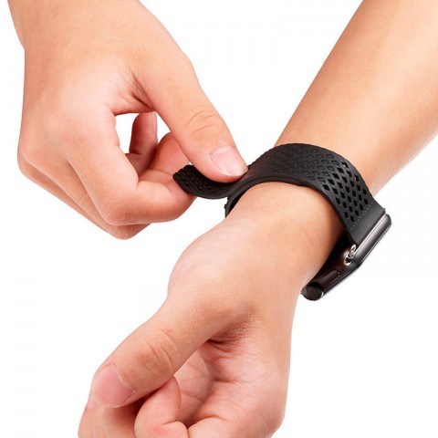 Ремешок силиконовый сетчатый для Apple Watch 42/44 мм, черный-4