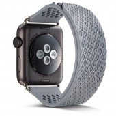 Ремешок силиконовый сетчатый для Apple Watch 42/44 мм, серый Ремешок силиконовый сетчатый для Apple Watch 42/44 мм, серый