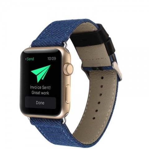 Ремешок джинсовый для Apple Watch 38/40мм, синий-2