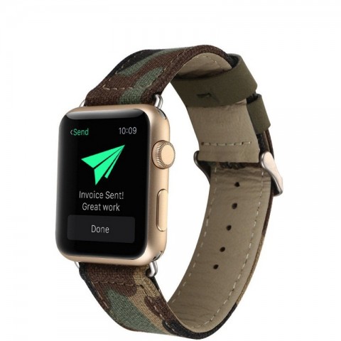 Ремешок джинсовый для Apple Watch 38/40мм, хаки-1