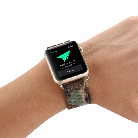 Ремешок джинсовый для Apple Watch 42/44мм, хаки-2