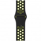 Спортивный ремешок Nike Style для Apple Watch 38/40mm черный/салатовый Спортивный ремешок Nike Style для Apple Watch 38/40mm черный/салатовый