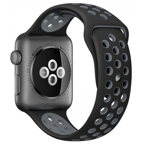 Спортивный ремешок Nike Style для Apple Watch 42/44mm черный/холодный-серый-2