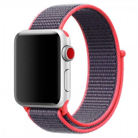 Браслет спортивный для Apple Watch 38/40мм, розовый неон-1