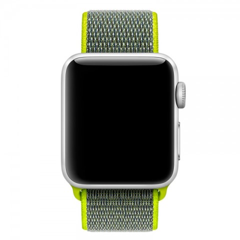 Браслет спортивный для Apple Watch 42/44мм, жёлтый неон-1