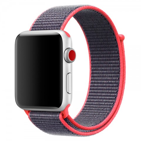 Браслет спортивный для Apple Watch 42/44мм, розовый неон-2