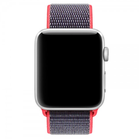 Браслет спортивный для Apple Watch 42/44мм, розовый неон-1