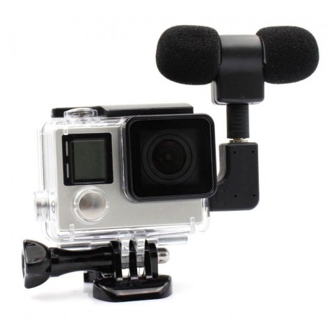 Стереомикрофон + защитный бокс для GoPro Hero 3/3+/4