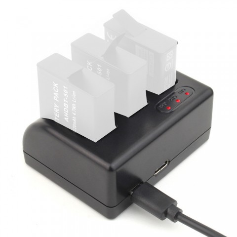 Зарядное устройство тройное для GoPro Hero 5/6/7-1