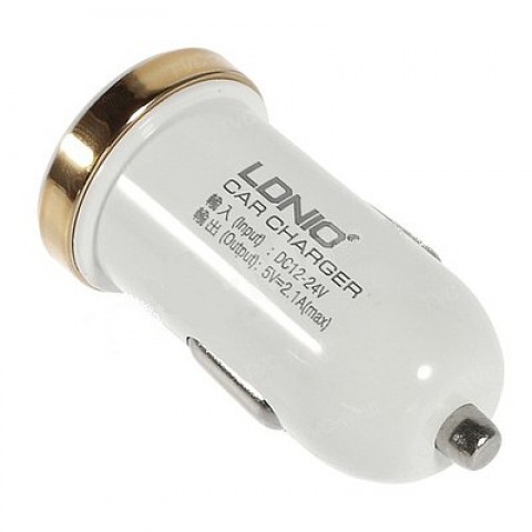 Автомобильное зарядное LDNIO DL-C22, белое-1