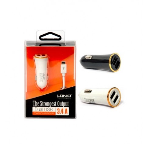 Автомобильное зарядное LDNIO DL-C28 microUSB, черное-2