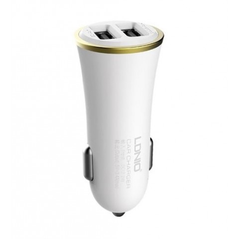 Автомобильное зарядное LDNIO DL-C28 microUSB, белое