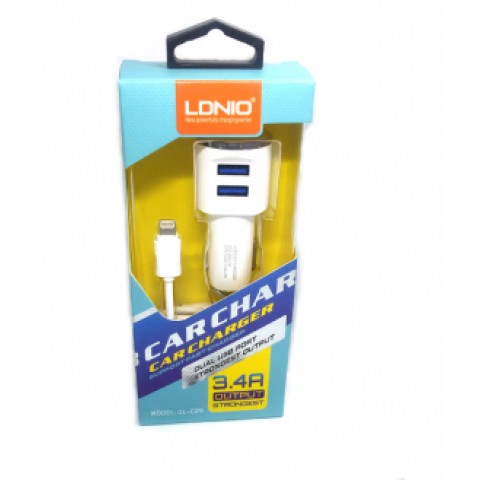 Автомобильное зарядное LDNIO DL-C29 Lightning-3