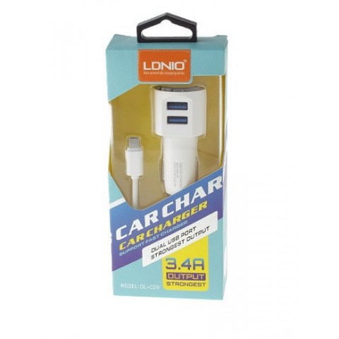 Автомобильное зарядное LDNIO DL-C29 microUSB-2