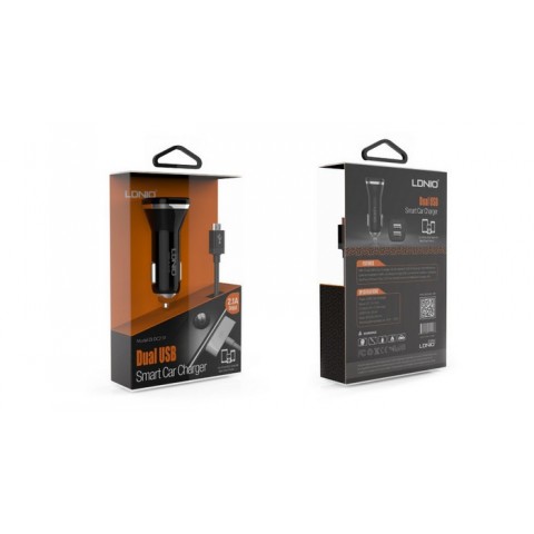 Автомобильное зарядное LDNIO DL-DC219 microUSB-2