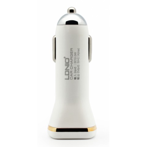 Автомобильное зарядное LDNIO DL-DC219 Lightning, белое