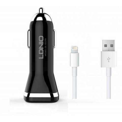 Автомобильное зарядное LDNIO DL-DC219 Lightning, белое-1