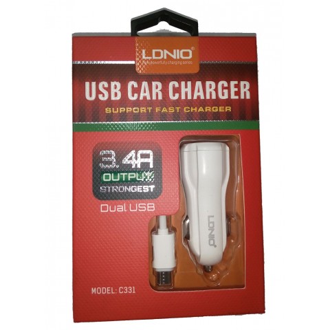 Автомобильное зарядное LDNIO C331 3.4А microUSB -2