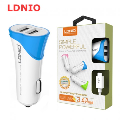 Автомобильное зарядное LDNIO C332 3.4А microUSB-2