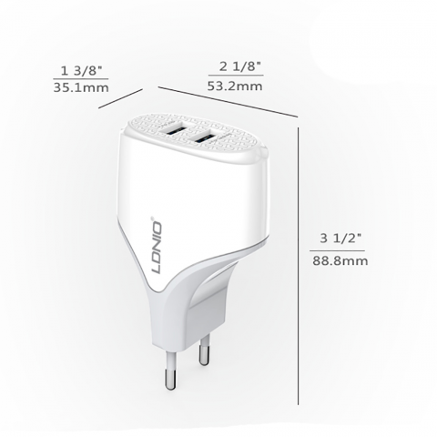 Зарядное устройство LDNIO A2268 microUSB-2
